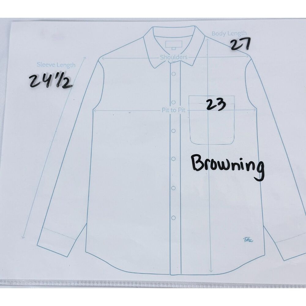 Browning for Her Super Naturals Chambray 100% Cotton Button Up Shirt XL Top - Picture 8 of 11